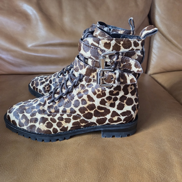 Rebecca Minkoff Jaiden Cowhide Animal Print Combat Boots - Picture 4 of 11